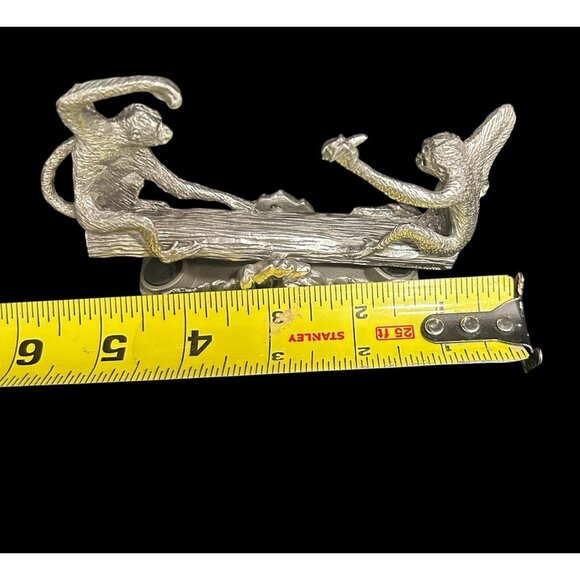 Royal Selangor Pewter Monkey See-Saw Business Card Holder Luxury Quality Unique - Picture 10 of 11